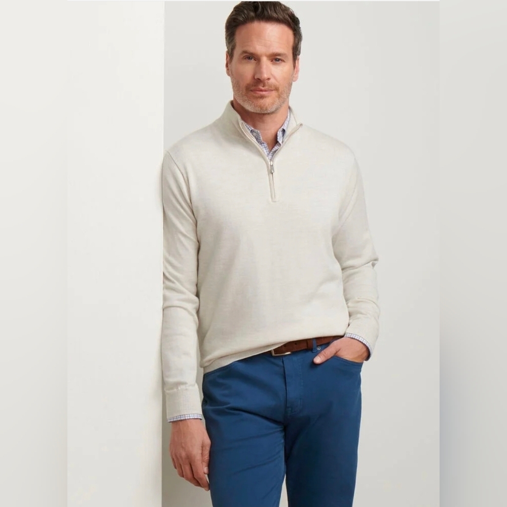 $195 Peter Millar Crest Solid Regular Fit Quarter Zip Sweater